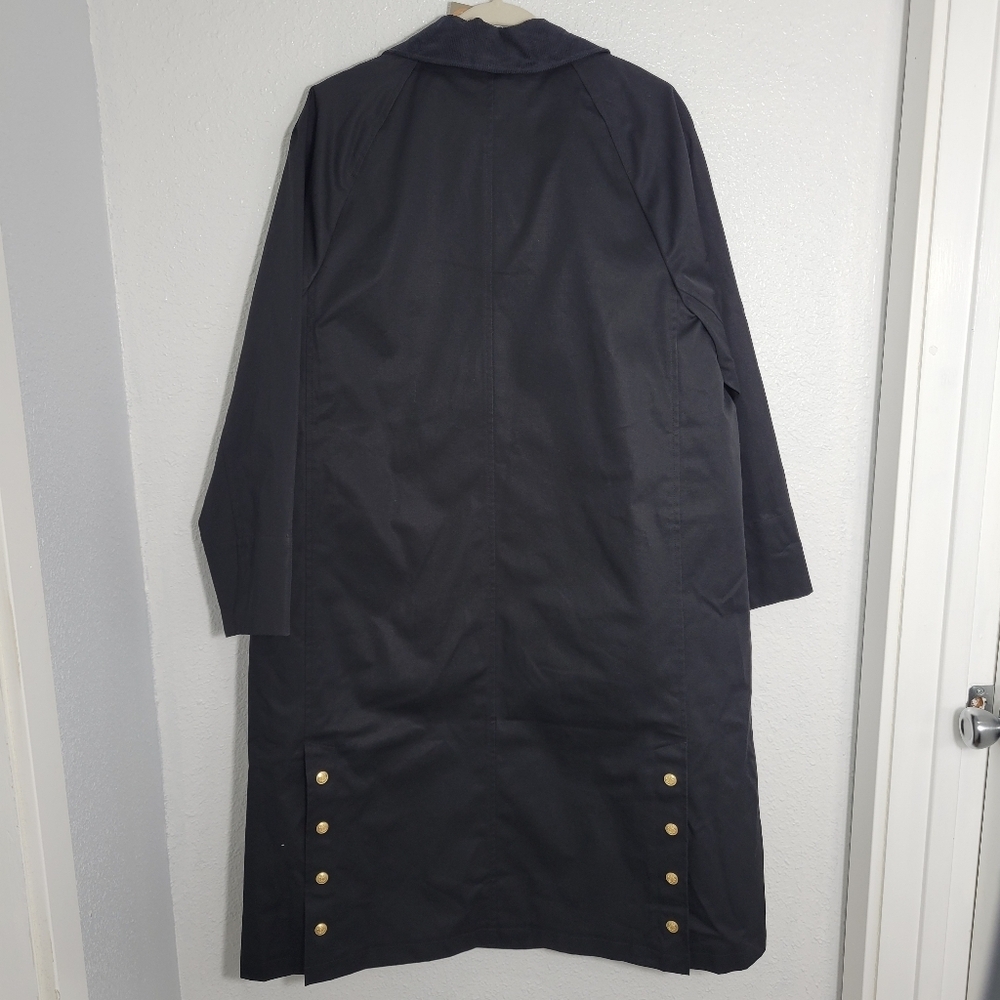 J Crew Long Barn Jacket™ in waxed cotton twill Coat Size L Petite NWT CC954 - Picture 9 of 16